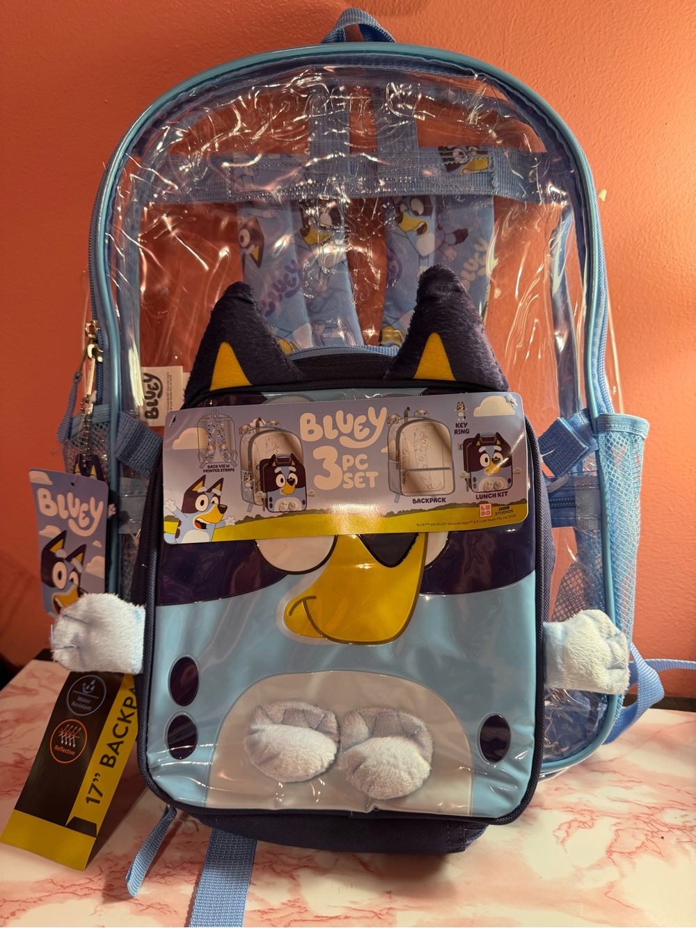 Kids 3-Piece Light Blue Backpack Set